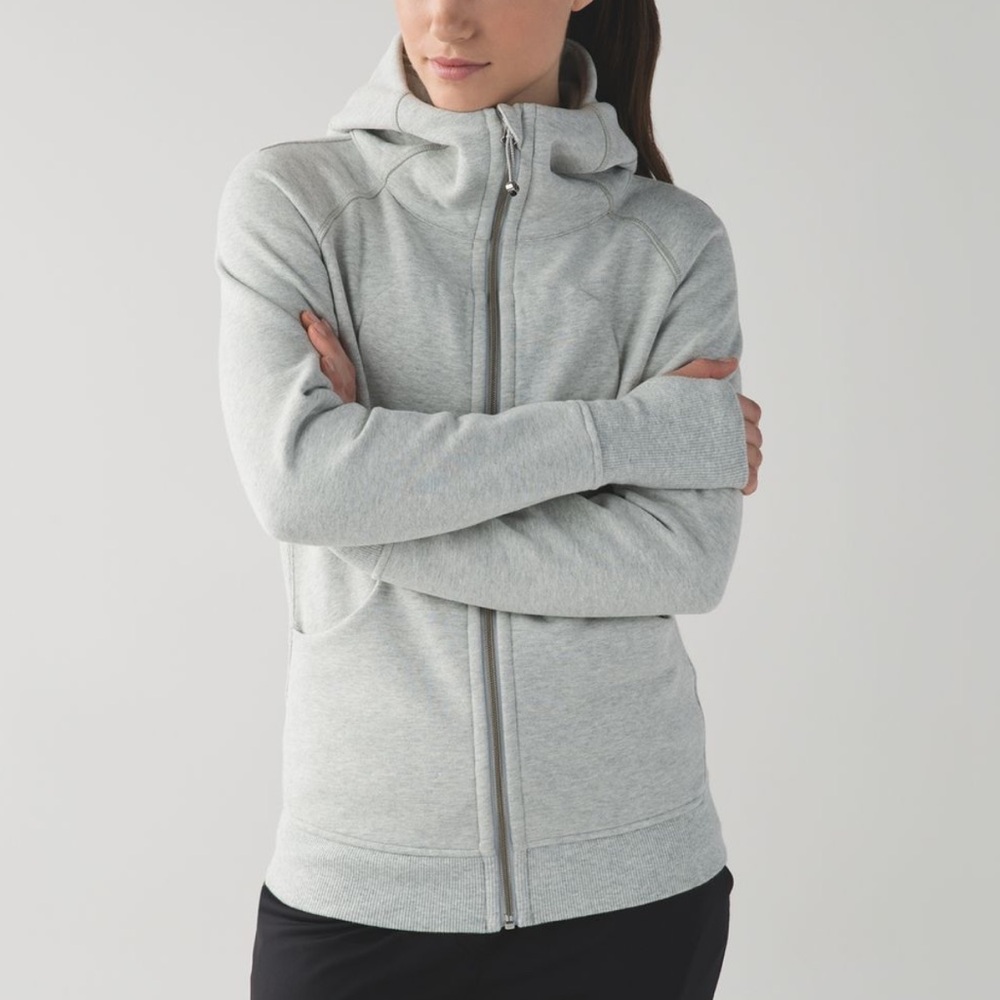 Lululemon Scuba Hoodie in Heathered Light Grey